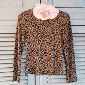 🤎Women's Leopard Print Top, Tan & Black, Size S, Gently Worn🤎